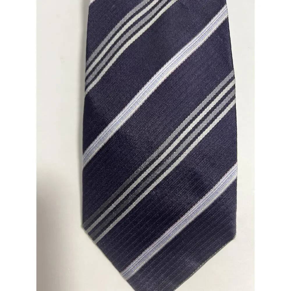 Giorgio Armani Men's Purple Striped Necktie 100% Silk Made In Italy 59.5